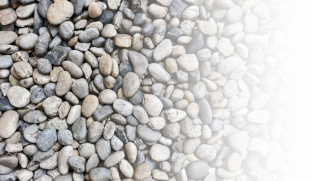Pebbles texture: A close-up shot of smooth river pebbles, meticulously arranged to showcase their varying shapes, sizes, and earth-toned hues in a seamless composition.
