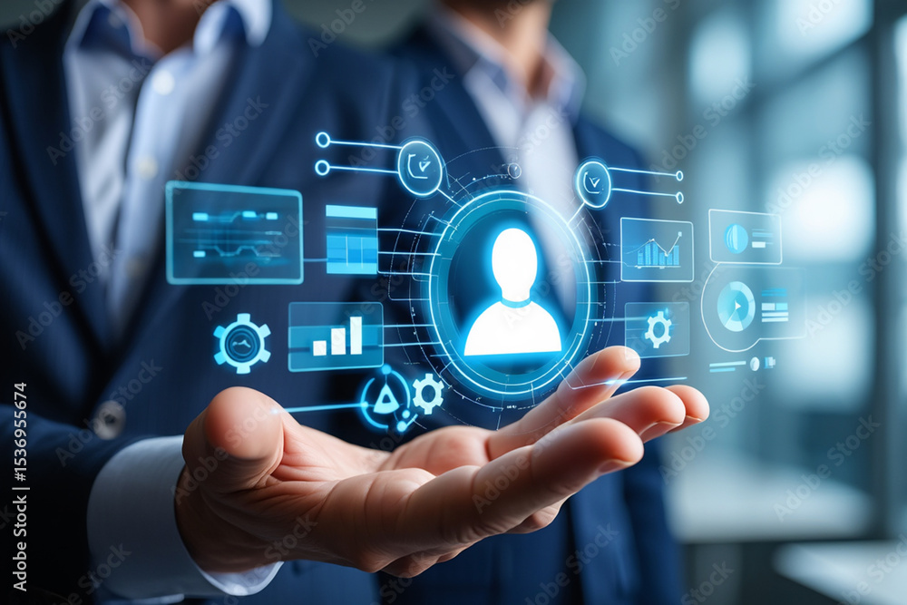 Poster digital human resources management system interface