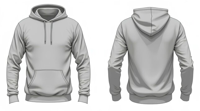Grey hoodie template. Hoodie sweatshirt long sleeve with clipping path, hoody for design mockup for print, isolated on white background. ,chemise, t-shirt, habit, isol&eacute;, blanc, d&eacute;sinvolte, 
