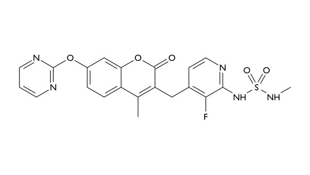 avutometinib molecule, structural chemical formula, ball-and-stick model, isolated image anticancer agent