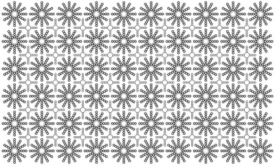 abstract pattern flower background vector with line art style and seamless repeat on white background. can be used for background or nature theme design elements