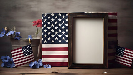 4th July American independence day greeting card