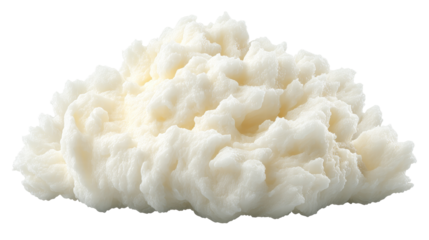 Fluffy isolated white foam on transparent background with soft texture and natural look