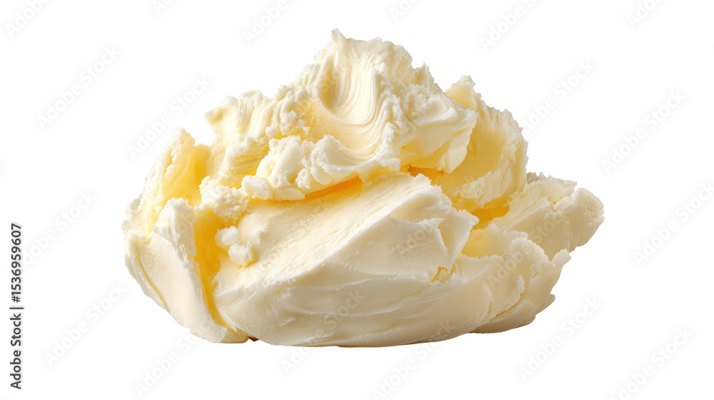 Aufkleber creamy butter isolated on transparent background with smooth texture and soft appearance
