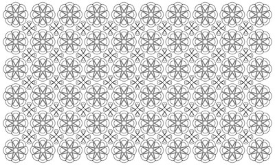 abstract pattern flower background vector with line art style and seamless repeat on white background. can be used for background or nature theme design elements