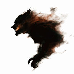 Lycanthropic Shadow Abstract Werewolf Artwork