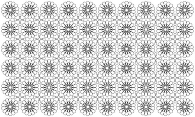 Fototapeta premium abstract pattern flower background vector with line art style and seamless repeat on white background. can be used for background or nature theme design elements