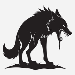 Aggressive wolf silhouette icon