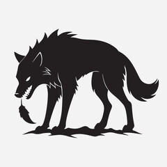 Aggressive wolf silhouette icon