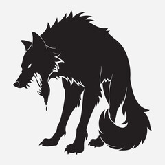 Aggressive wolf silhouette icon