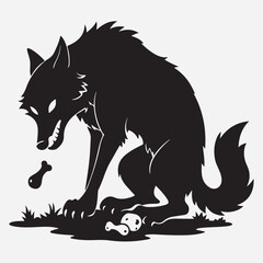 Aggressive wolf silhouette icon