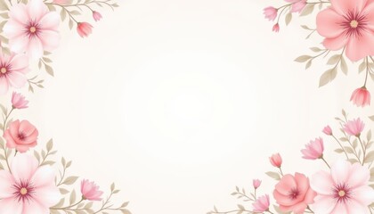 Naklejka premium Beautiful pink flowers on a floral background, stunning spring design for various creative projects