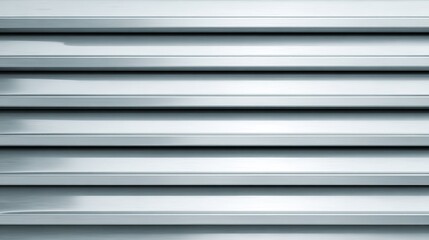 Aluminum louver array background with parallel slats in silver-white, functional architecture texture for corporate website.