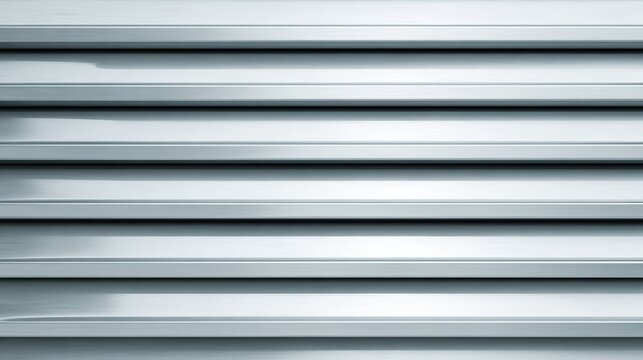 Aluminum louver array background with parallel slats in silver-white, functional architecture texture for corporate website.