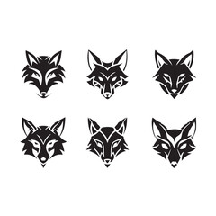 fox_face_group_vector_image