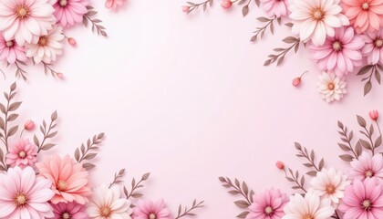 Stunning pink flowers background, a burst of floral beauty for spring beautiful