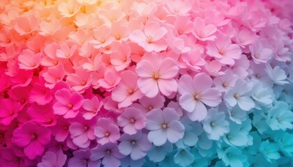 Fototapeta premium Vivid pink and blue flowers in full bloom, a stunning display of nature's colors