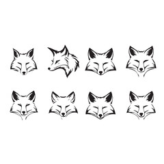 fox_face_group_vector_image