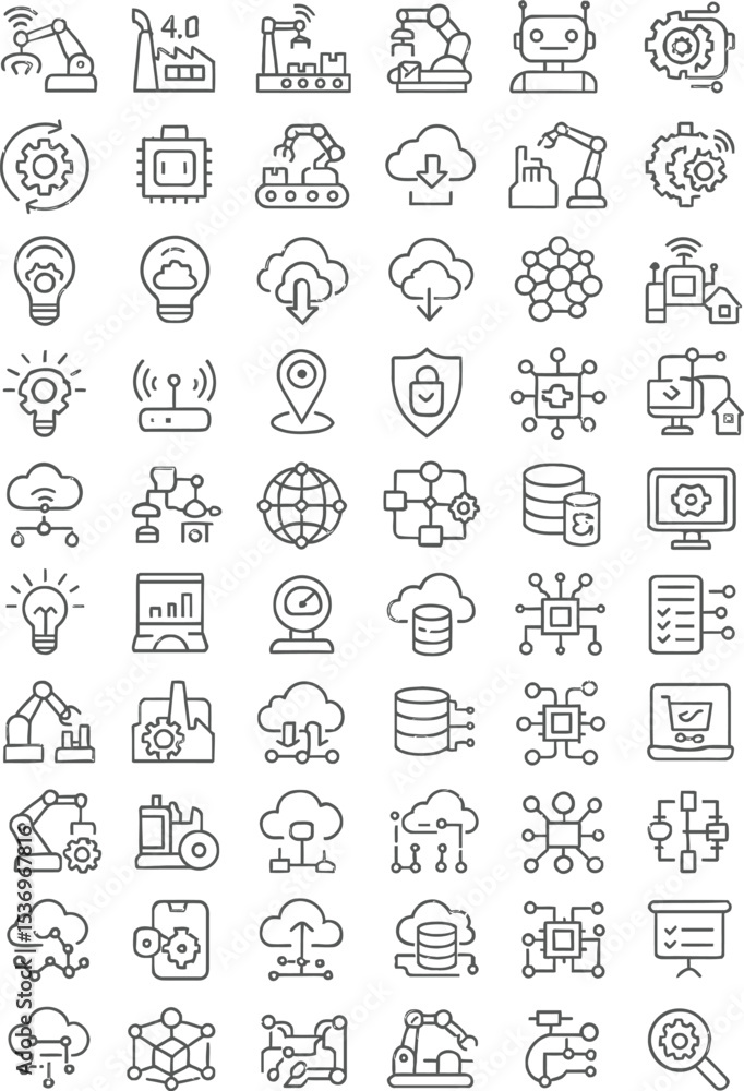 Aufkleber doodle icon set in vector style for web design and illustration use