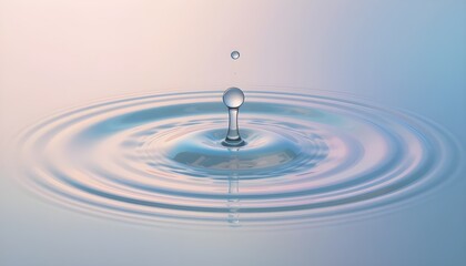 Rainbow Ripple from Droplet on Water &ndash; Minimal Abstract Photo