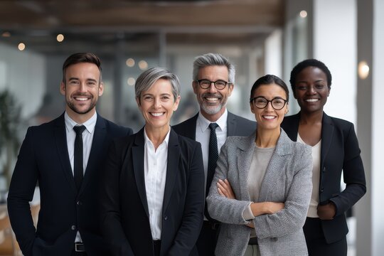 A group of business people standing together