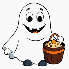 halloween pumpkin and ghost