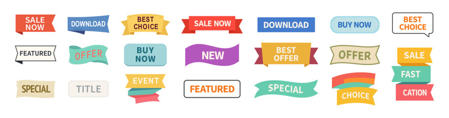 Flat Ribbon Banners Set. Vector Ribbon Banners. Ribbon. Banner