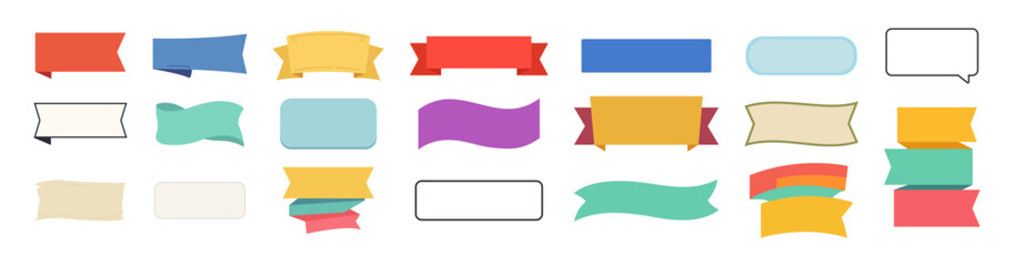 Flat Ribbon Banners Set. Vector Ribbon Banners. Ribbon. Banner