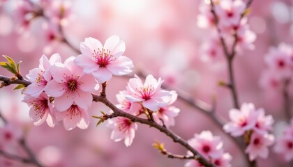 Fototapeta premium Magnificent pink cherry blossoms in full bloom, a breathtaking spring spectacle beautiful