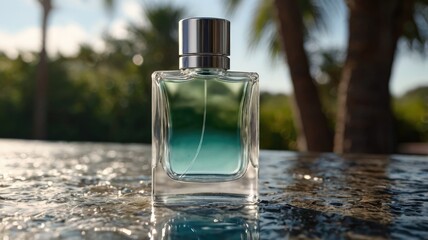 Realistic 3D Perfume Bottle Mockup in Studio Lighting