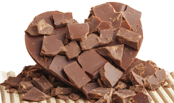 Broken Heart Shaped Chocolate Pieces