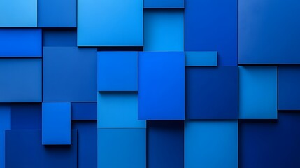 Abstract Blue Geometric Squares Pattern Background