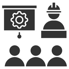 Training Glyph Icon Element For Design