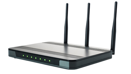 Modern wireless internet router isolated on transparent background