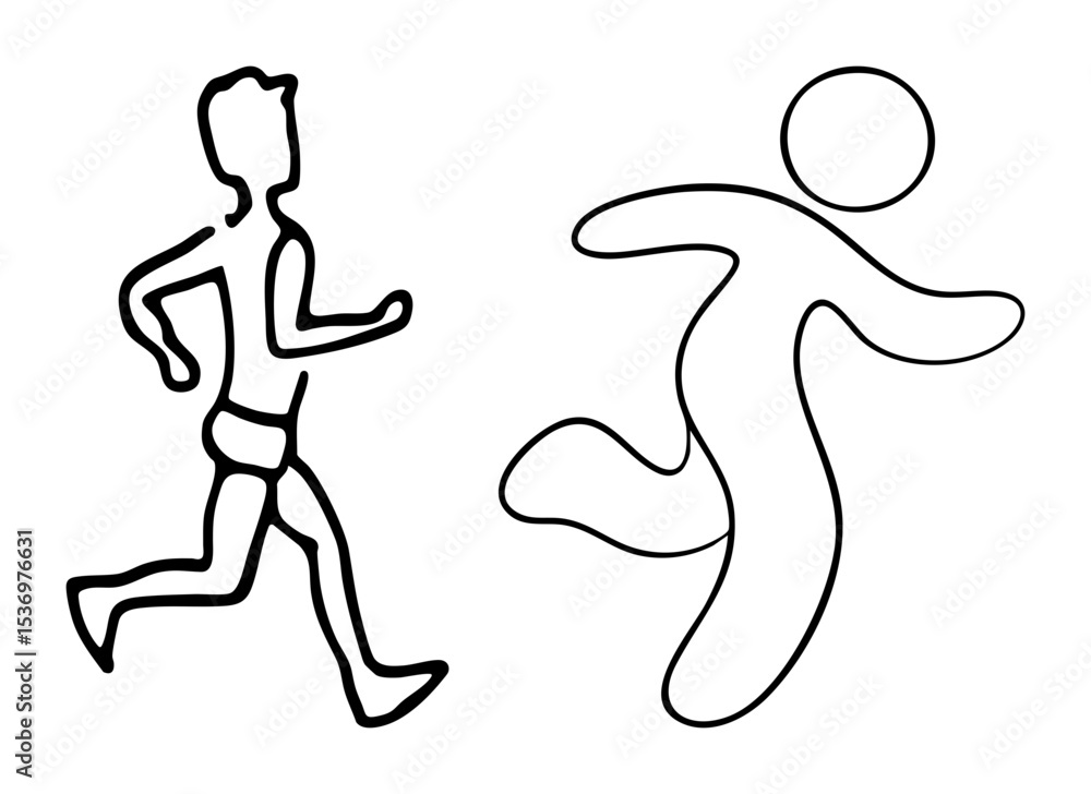 Poster vector dynamic runners showcases active figures in motion.