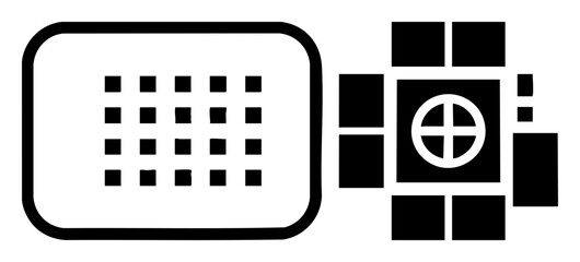 Vector Geometric shapes and calendar .