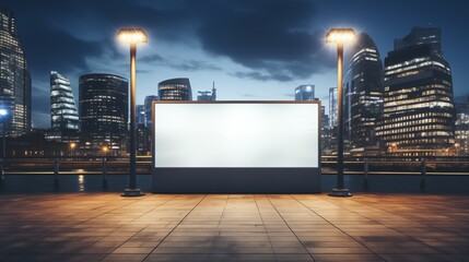 City Lightbox Billboard with Blank Screen