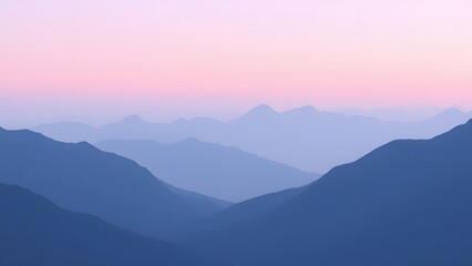 Obraz premium Serene Sunset Over Layered Mountains Creating APeaceful And Tranquil Atmosphere Of Calmness And Wonder Inspiring Awe And Reflection
