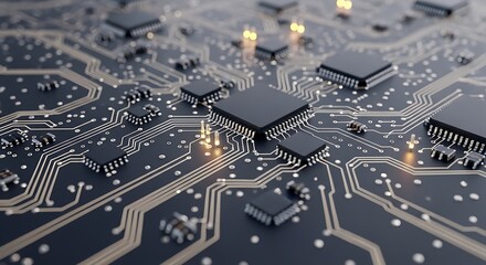 Electronic Circuit Board with Integrated Microchips and Interconnections