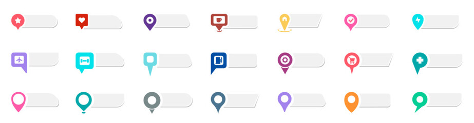 Location pin map vector set