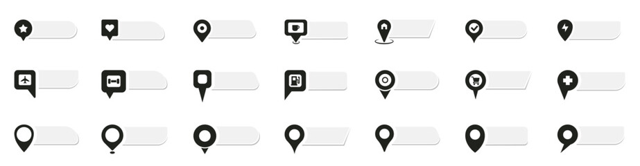 Location pin map vector set