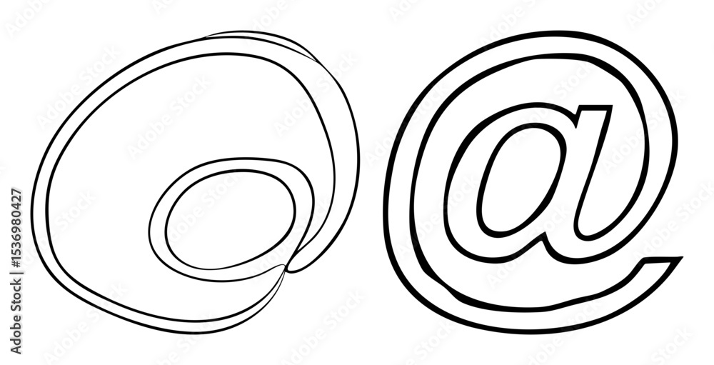 Poster vector dual at symbol in linear style
