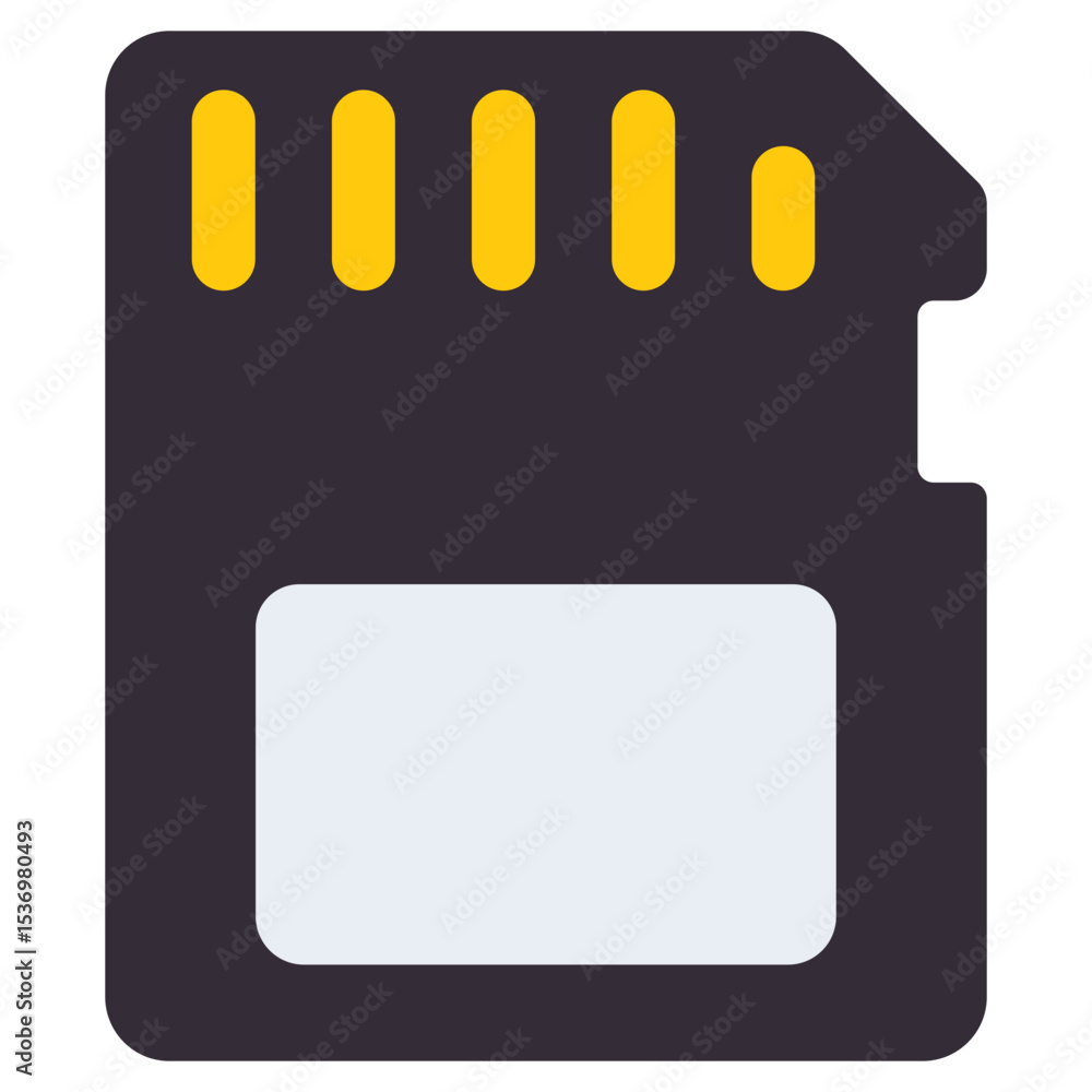 Poster digital memory card icon for data storage technology and electronic devices