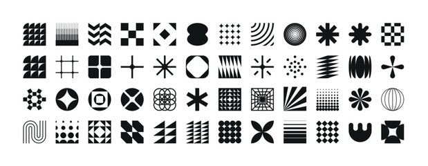Collection of geometric and abstract shapes.