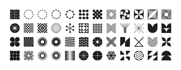 Collection of geometric and abstract shapes.