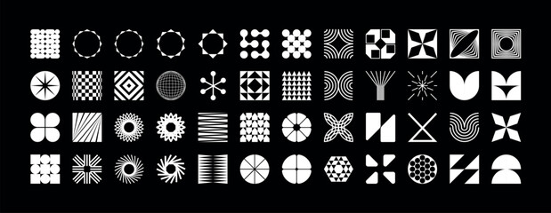 Collection of geometric and abstract shapes.