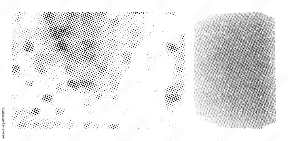 Poster vector abstract dotted shapes and textured rectangle .