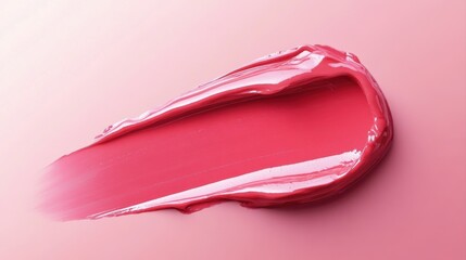 Pink gloss lipstick texture smear on transparent background, Beauty cosmetic pattern , lipstick or blush or eye shadow or nail polish smudge trendy color