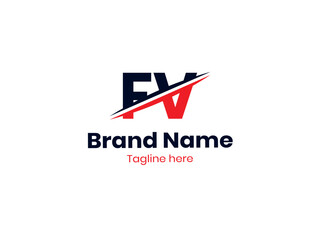 Vector FV logo design is divided by a line. FV Letter Logo Design. Initial letters BF logo icon. Letter BF logotype logo design template.