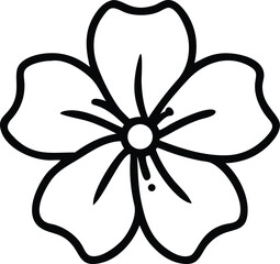 Simple line drawing of a five petal flower